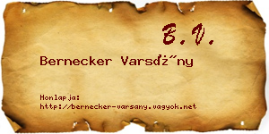 Bernecker Varsány névjegykártya